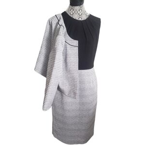 JONES New York Black And Silver Tweed Dress Suit.